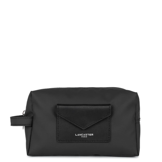 Trousse de Toilette Voyage – Toile Enduite Noir – Lancaster Paris