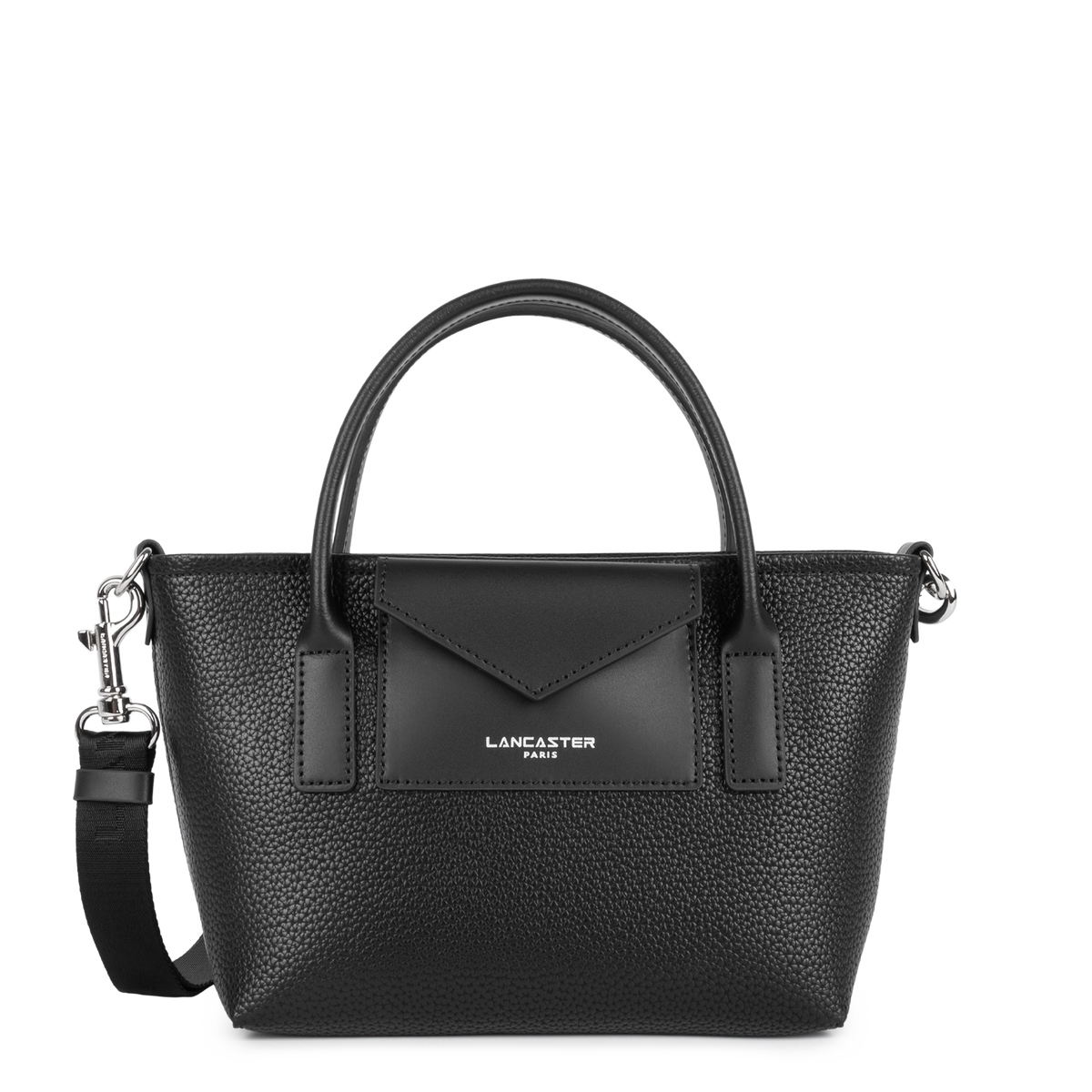 Sac Cabas Mains Zippé Maya Double Noir – Lancaster Paris