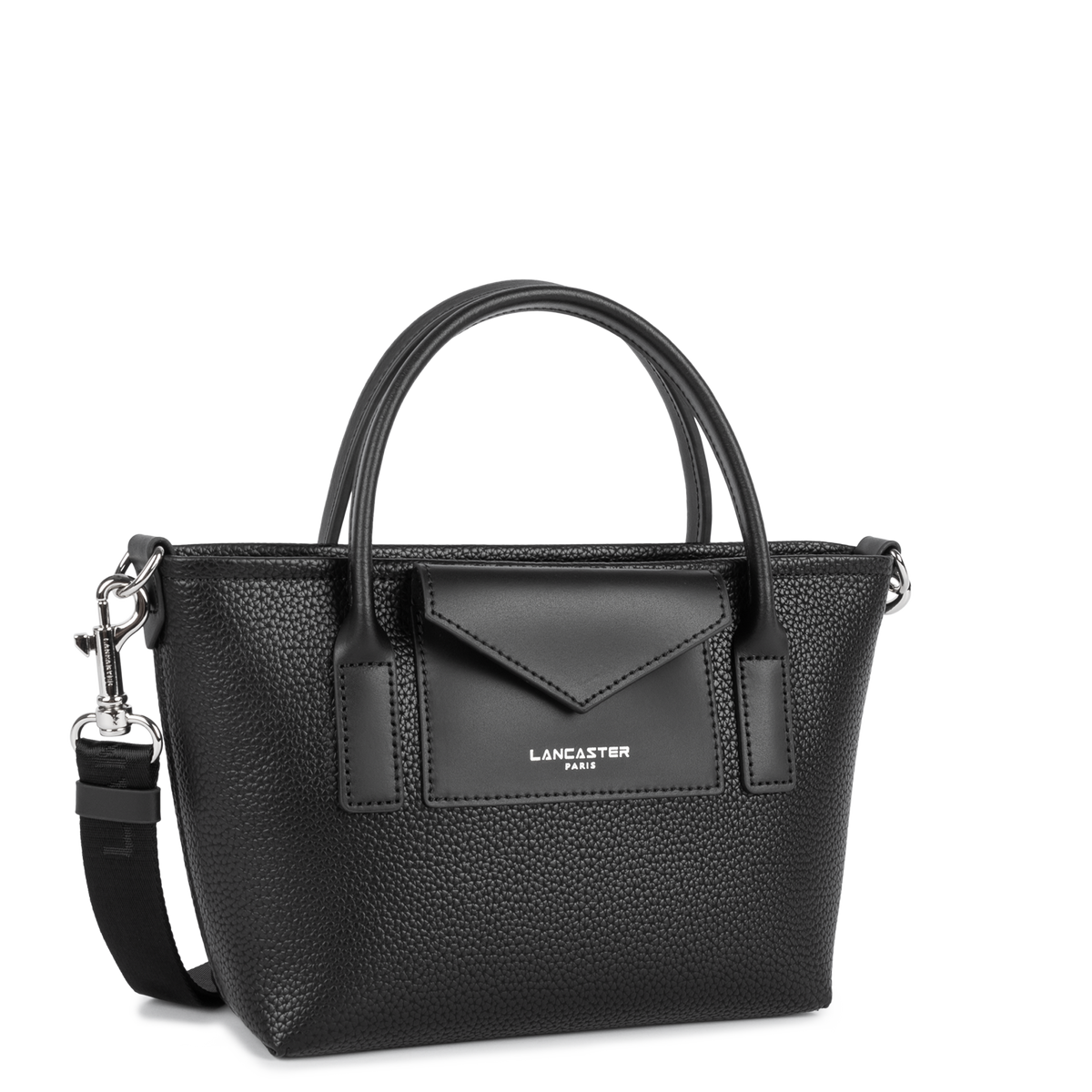 Sac Cabas Mains Zippé Maya Double Noir – Lancaster Paris