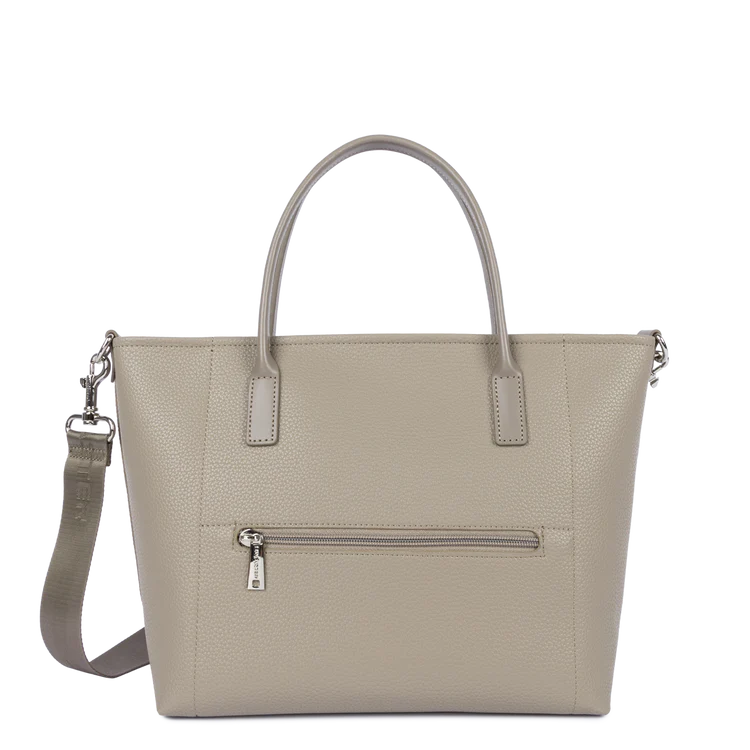 Sac Cabas Mains Zippé Maya Double Galet Foncé – Lancaster Paris