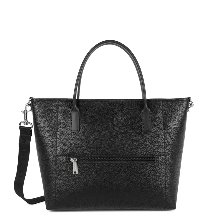 Sac Cabas Mains Zippé Maya Double Noir – Modèle 102 – Lancaster Paris