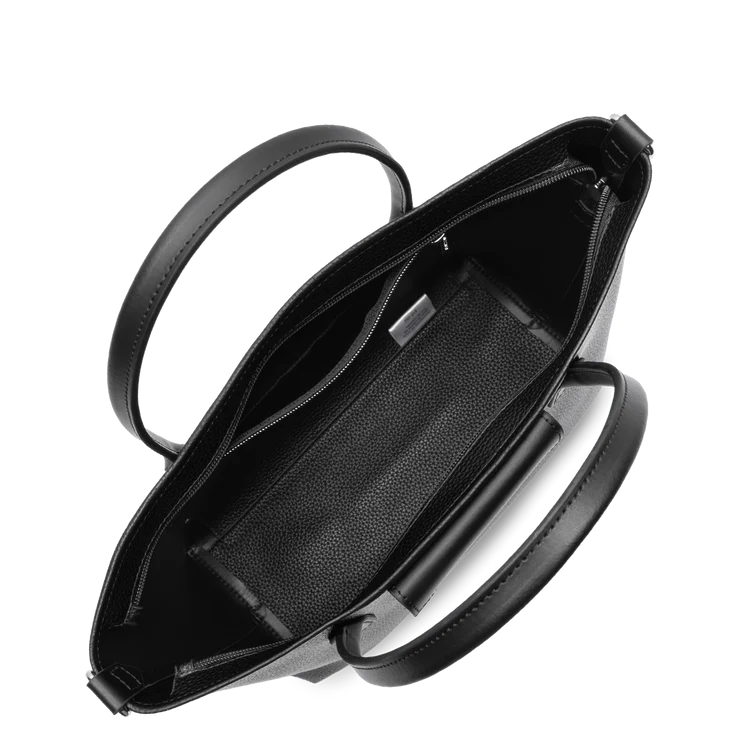 Sac Cabas Mains Zippé Maya Double Noir – Modèle 102 – Lancaster Paris