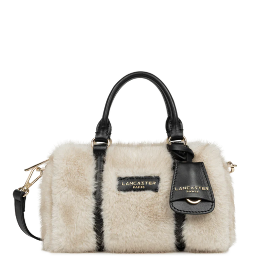 Sac Porté Main – Moumoute Écru & Noir – Lancaster Paris