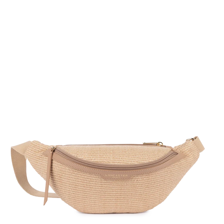 Sac Banane Mini Zippé Osier Naturel – Lancaster Paris