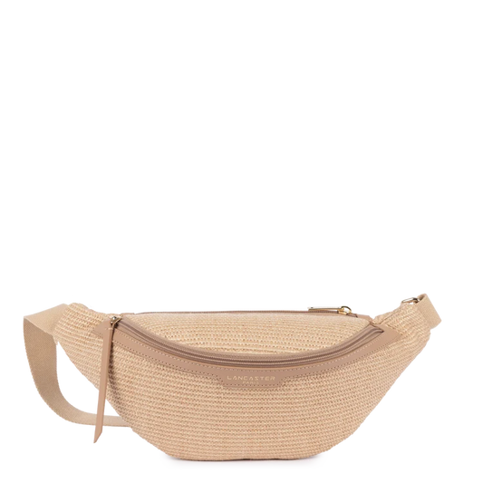 Sac Banane Mini Zippé Osier Naturel – Lancaster Paris