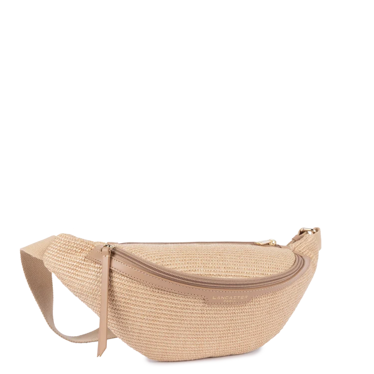 Sac Banane Mini Zippé Osier Naturel – Lancaster Paris