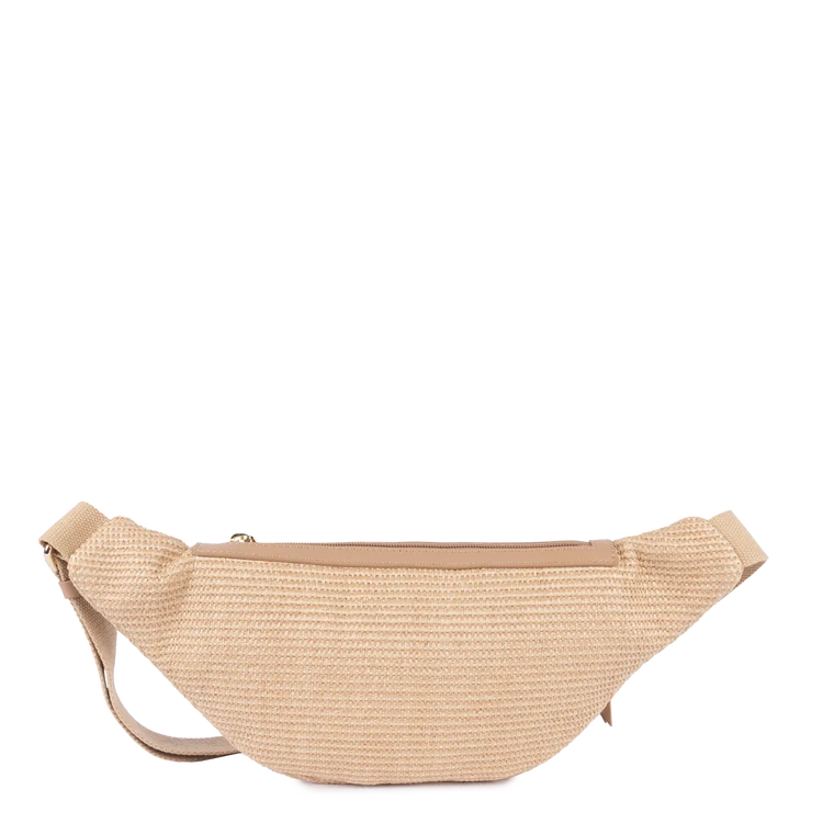 Sac Banane Mini Zippé Osier Naturel – Lancaster Paris