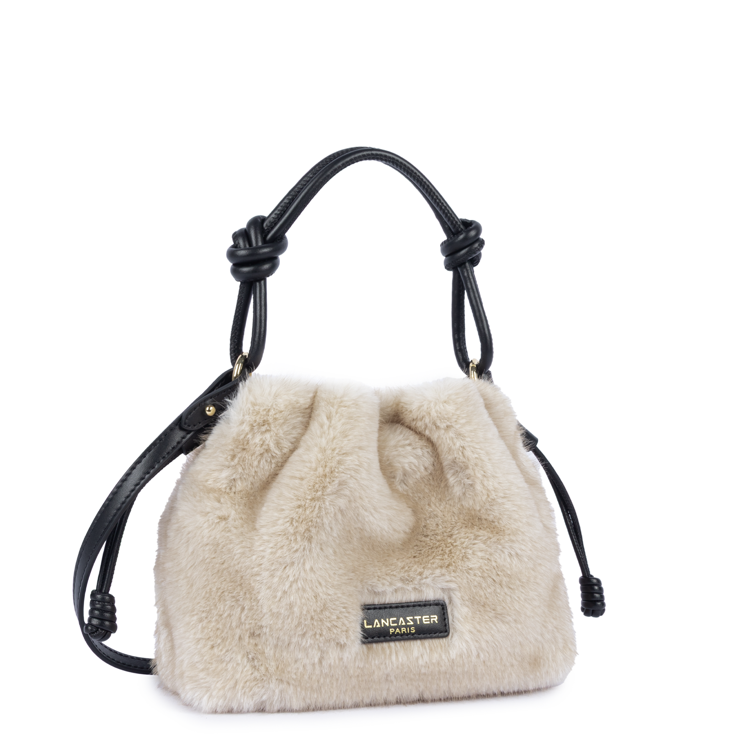 Sac Besace – Moumoute Écru & Noir – Lancaster Paris