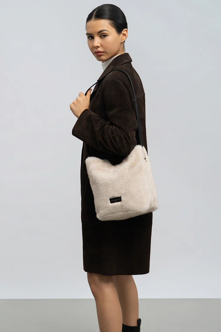 Sac Seau Moumoute Écru & Noir – Lancaster Paris
