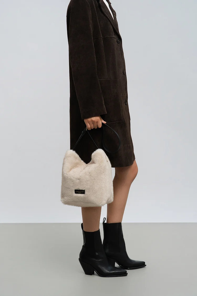 Sac Seau Moumoute Écru & Noir – Lancaster Paris