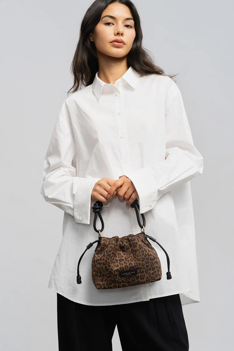 Sac Besace à Lacets Coulissants Léopard – Lancaster Paris