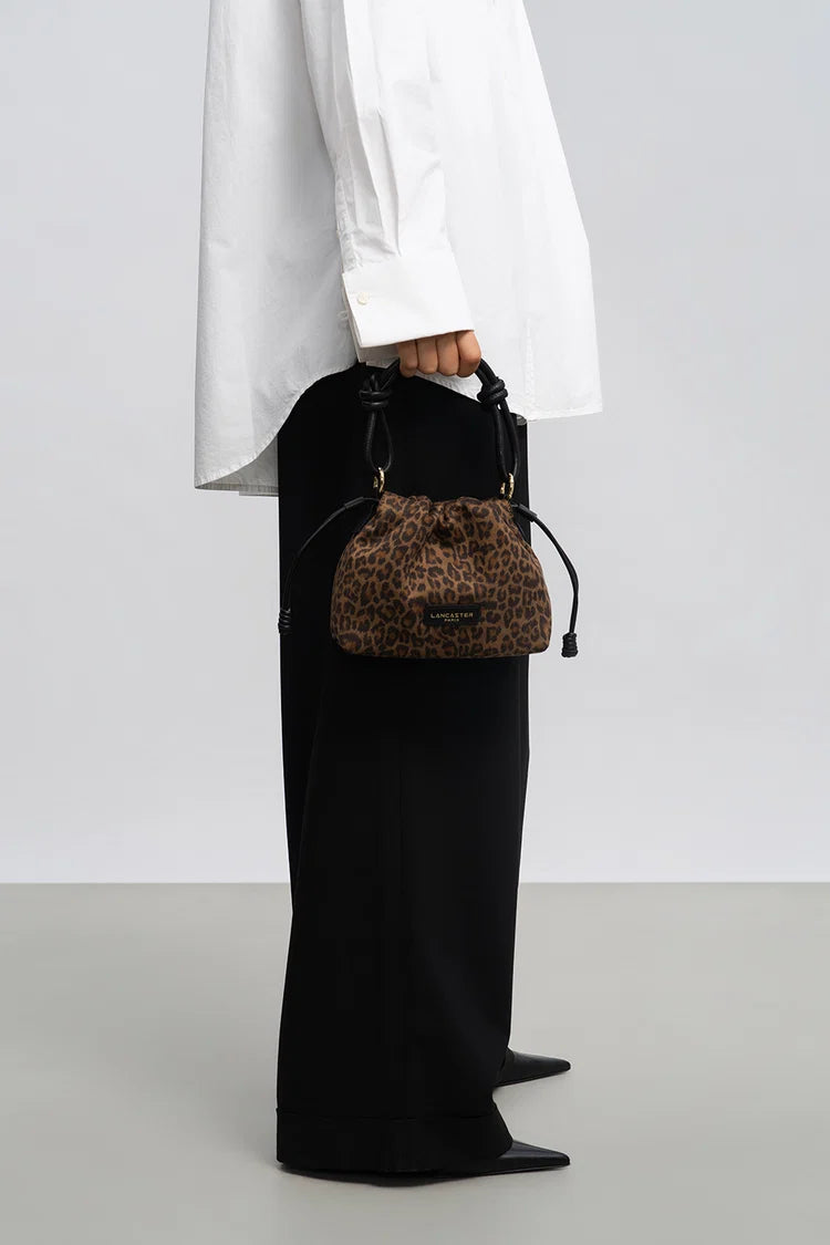Sac Besace à Lacets Coulissants Léopard – Lancaster Paris
