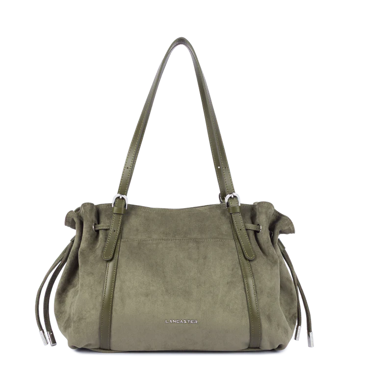 Sac Cabas Épaule Velvet Emma – Kaki – Lancaster Paris