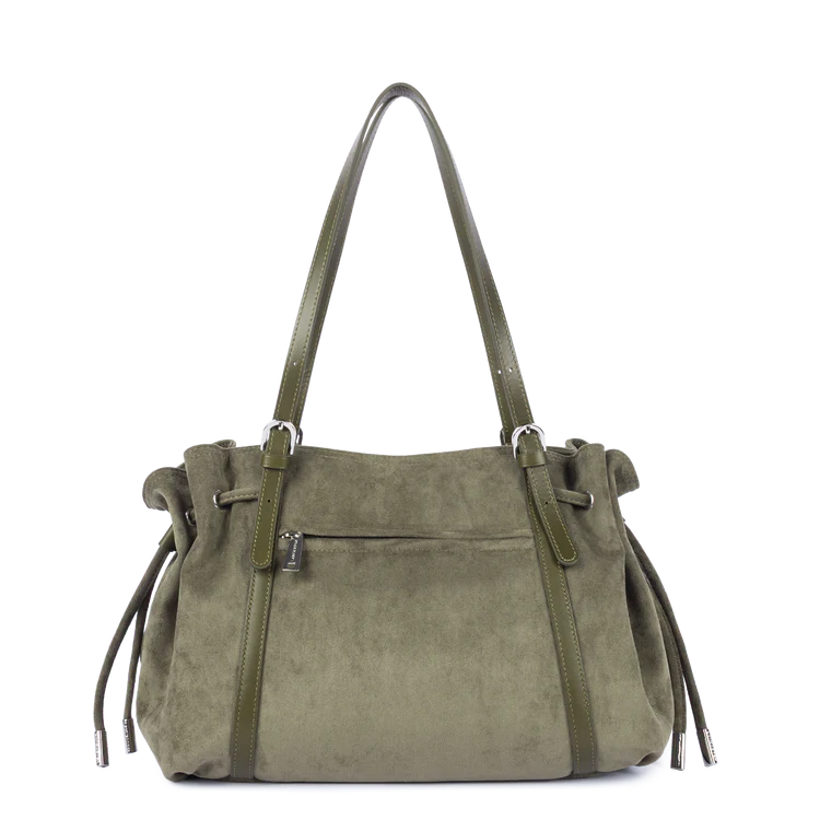 Sac Cabas Épaule Velvet Emma – Kaki – Lancaster Paris