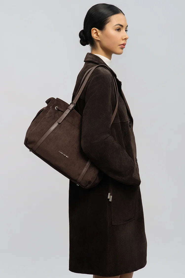 Sac Cabas Épaule Velvet Emma – Cuir Marron – Lancaster Paris