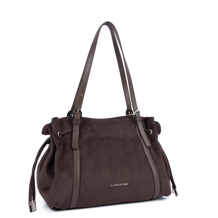 Sac Cabas Épaule Velvet Emma – Cuir Marron – Lancaster Paris