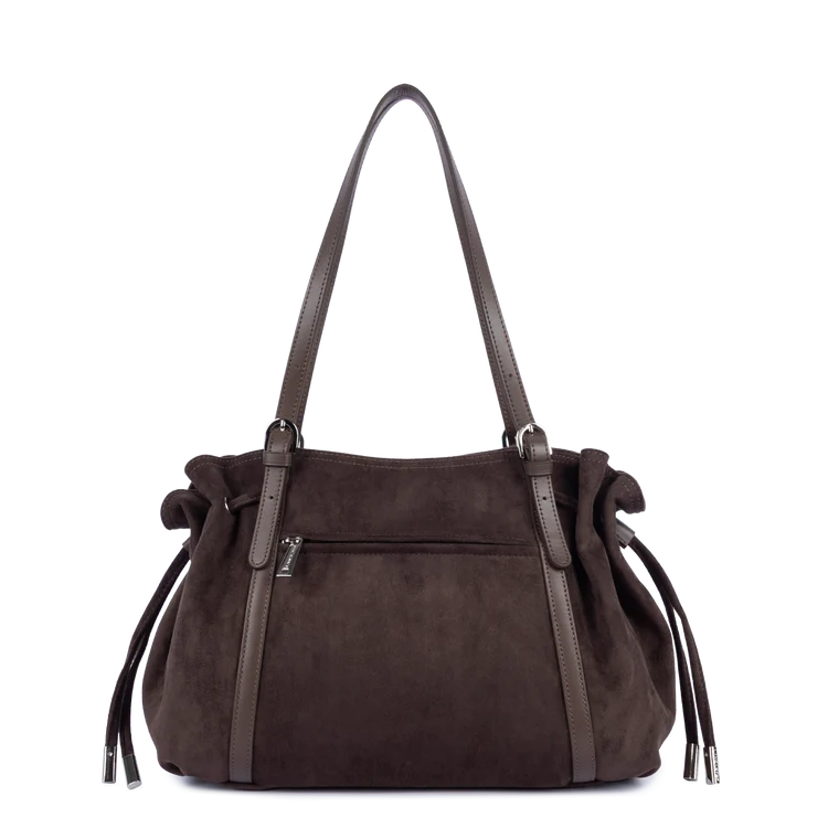 Sac Cabas Épaule Velvet Emma – Cuir Marron – Lancaster Paris