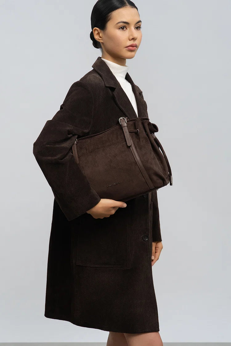 Sac Cabas Épaule Velvet Emma – Cuir Marron – Lancaster Paris