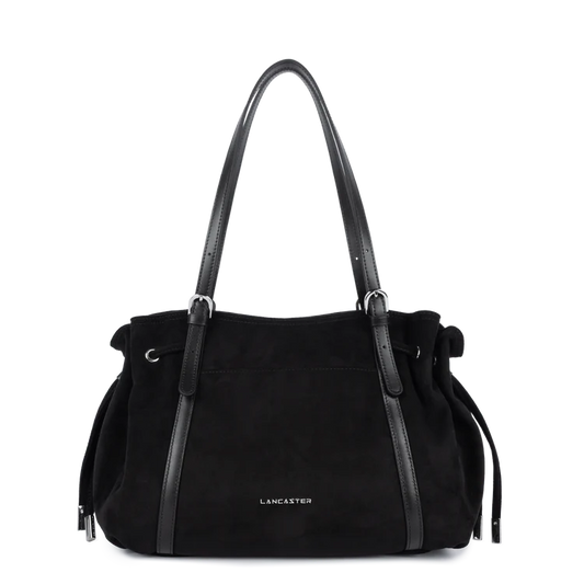 Sac Cabas Épaule Zippé Velvet Emma Noir L – Lancaster Paris