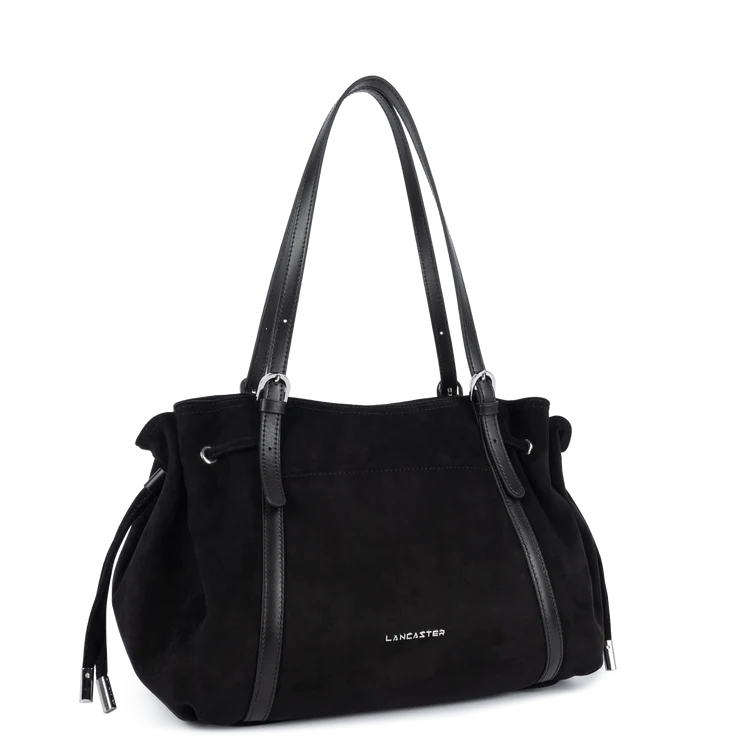 Sac Cabas Épaule Zippé Velvet Emma Noir L – Lancaster Paris