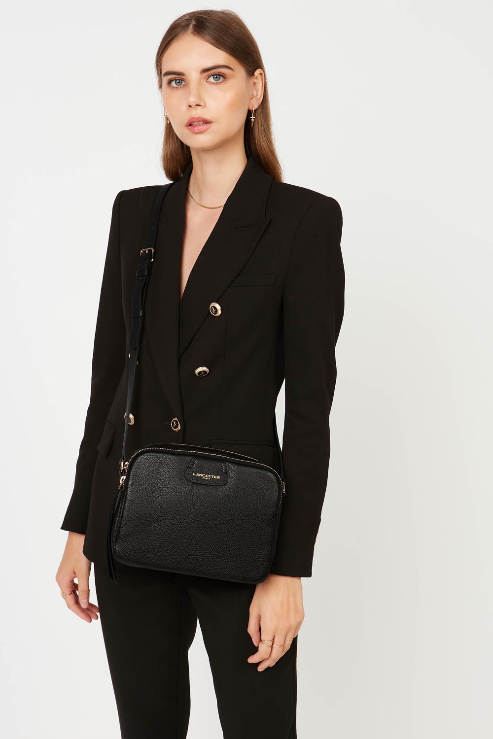 Sac Trotteur Zippé Dune Noir M – Lancaster Paris