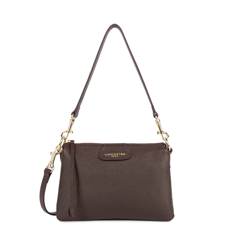 Pochette Bandoulière – Cuir Dune Marron Foncé – Lancaster Paris