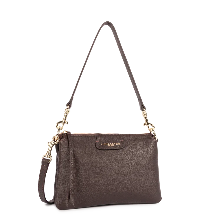 Pochette Bandoulière – Cuir Dune Marron Foncé – Lancaster Paris