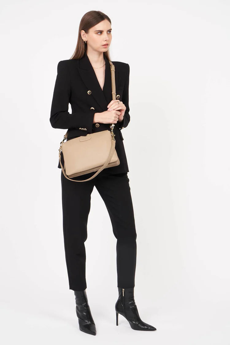 Pochette Zippée Dune Beige Foncé L – Lancaster Paris