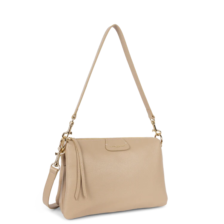 Pochette Zippée Dune Beige Foncé L – Lancaster Paris