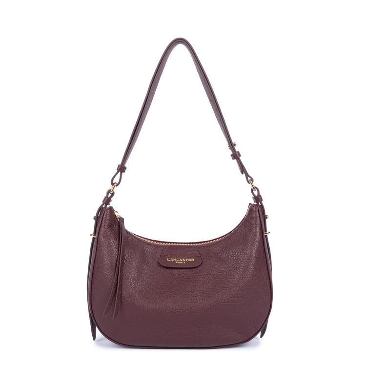Sac Hobo Zippé Dune Bordeaux Foncé M – Lancaster Paris