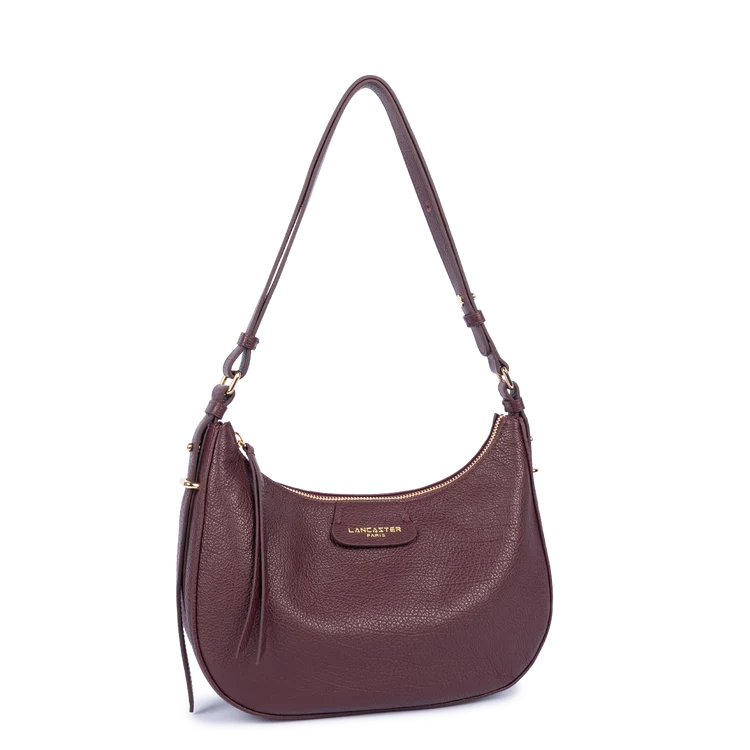 Sac Hobo Zippé Dune Bordeaux Foncé M – Lancaster Paris