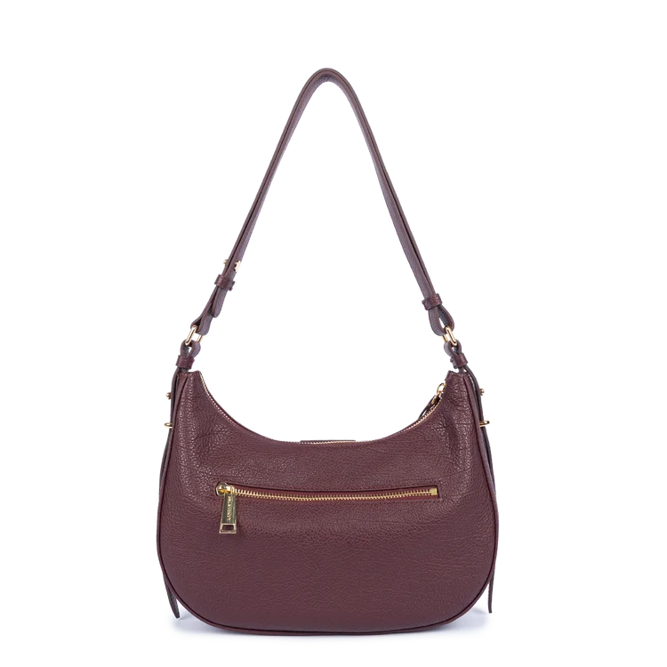 Sac Hobo Zippé Dune Bordeaux Foncé M – Lancaster Paris