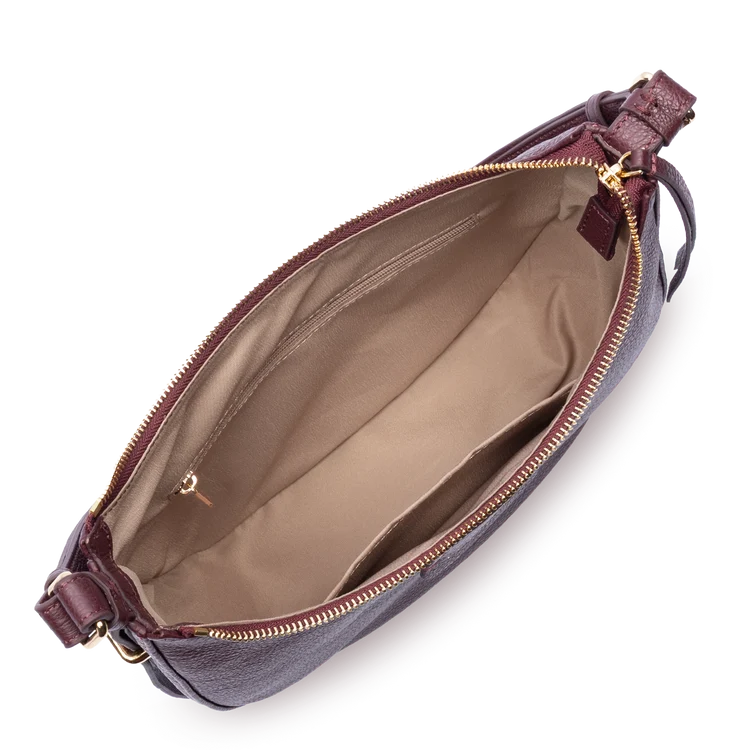 Sac Hobo Zippé Dune Bordeaux Foncé M – Lancaster Paris