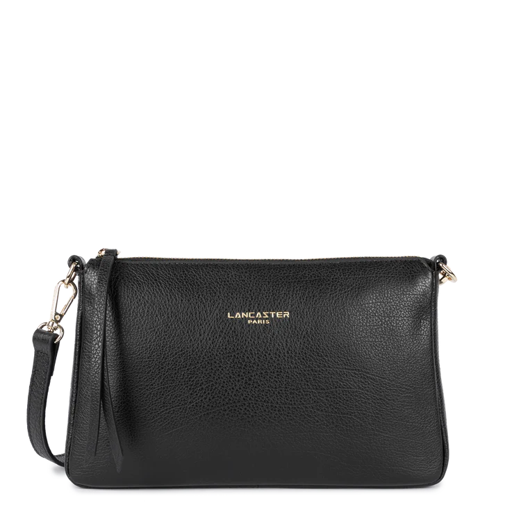 Pochette Cuir Grainé Dune Noir – Lancaster Paris