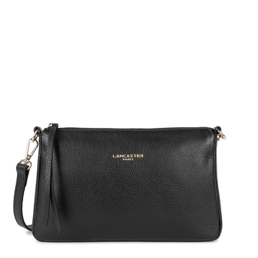 Pochette Cuir Grainé Dune Noir – Lancaster Paris