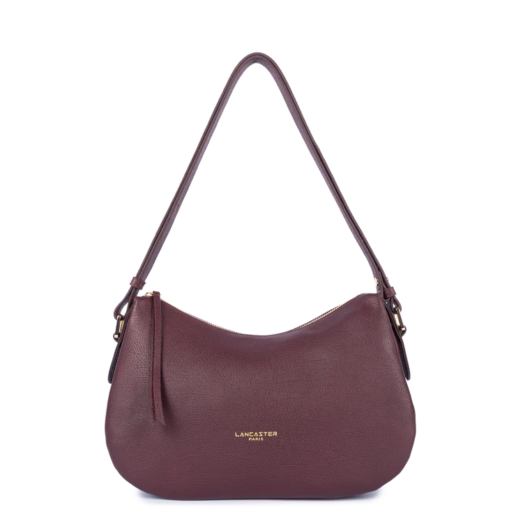Sac Besace – Cuir Dune Bordeaux Foncé – Lancaster Paris