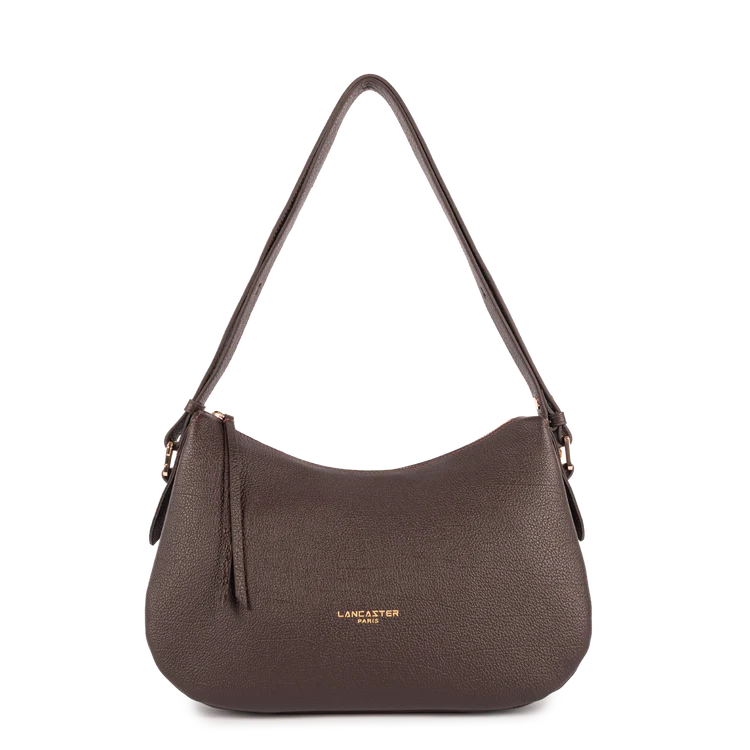 Sac Besace Zippé – Cuir Dune Marron Foncé – Lancaster Paris