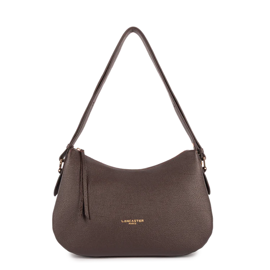 Sac Besace Zippé – Cuir Dune Marron Foncé – Lancaster Paris