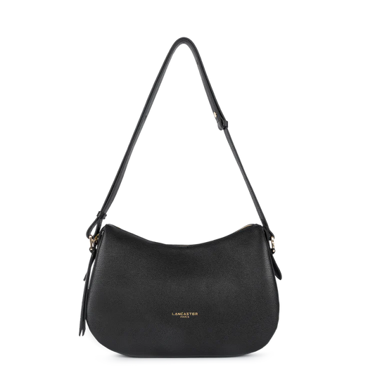 Sac Besace M – Cuir Dune Noir – Lancaster Paris