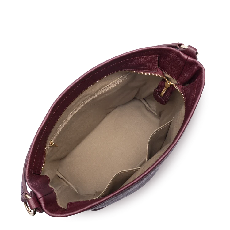 Sac Seau Cuir Dune Bordeaux Foncé L – Lancaster Paris