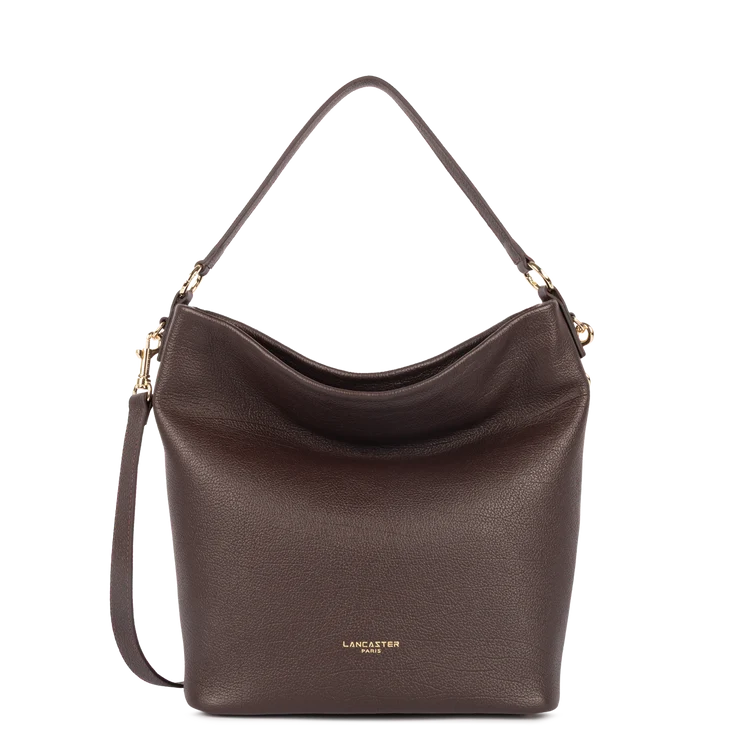 Sac Seau Cuir Dune Marron Foncé L – Lancaster Paris