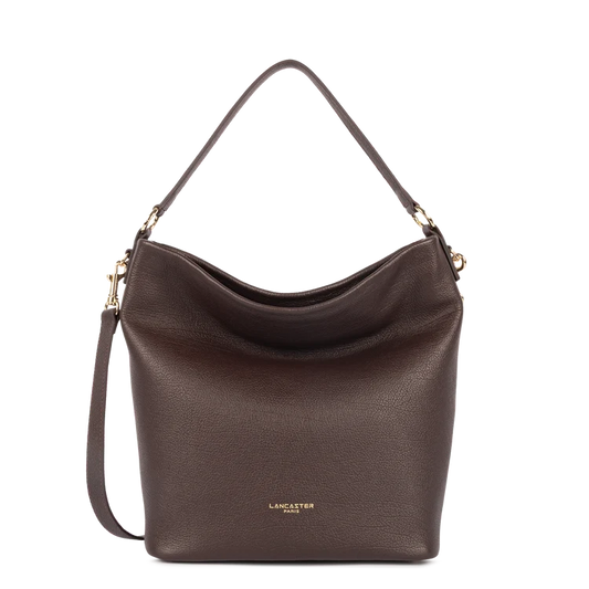 Sac Seau Cuir Dune Marron Foncé L – Lancaster Paris