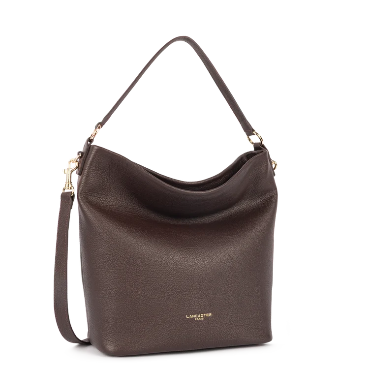 Sac Seau Cuir Dune Marron Foncé L – Lancaster Paris