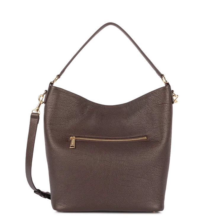 Sac Seau Cuir Dune Marron Foncé L – Lancaster Paris