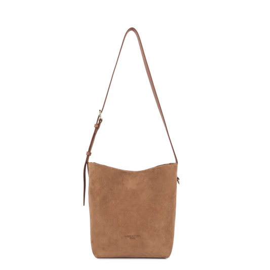Sac Seau – Suédé Effet Velours Camel – Lancaster Paris