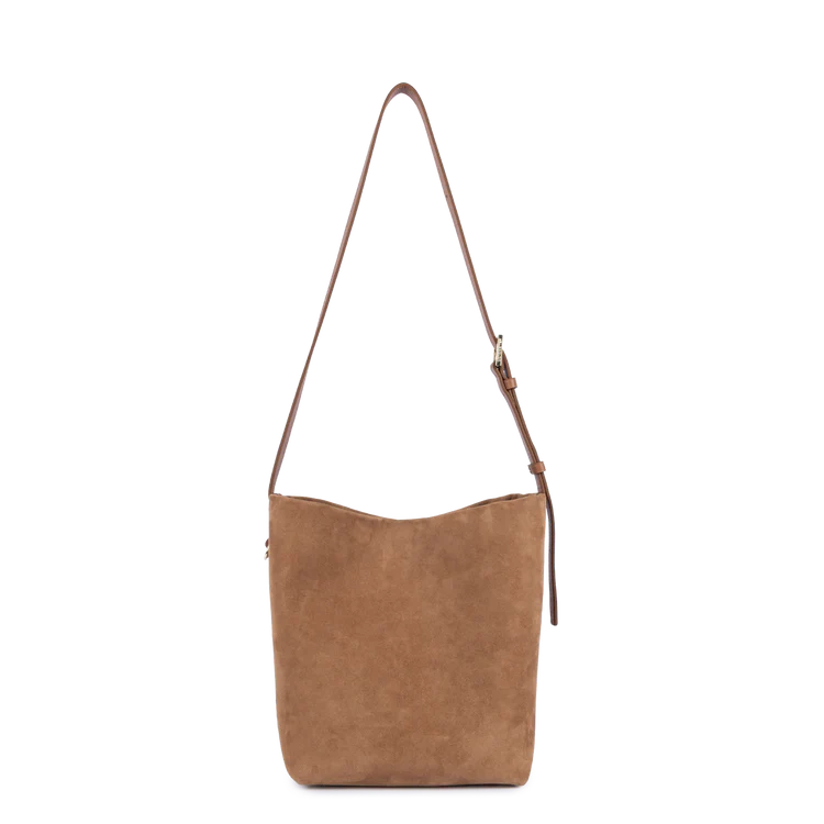 Sac Seau – Suédé Effet Velours Camel – Lancaster Paris