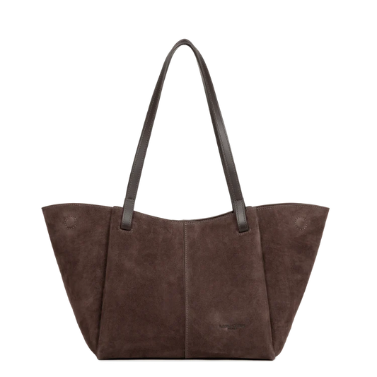 Sac Cabas Épaule – Suédé Effet Velours Marron – Lancaster Paris