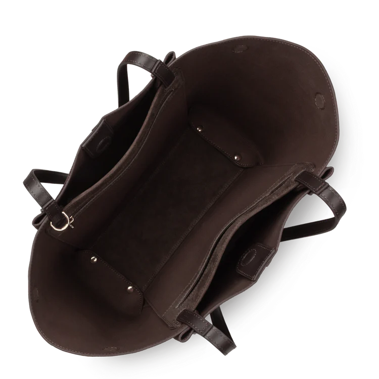 Sac Cabas Épaule – Suédé Effet Velours Marron – Lancaster Paris