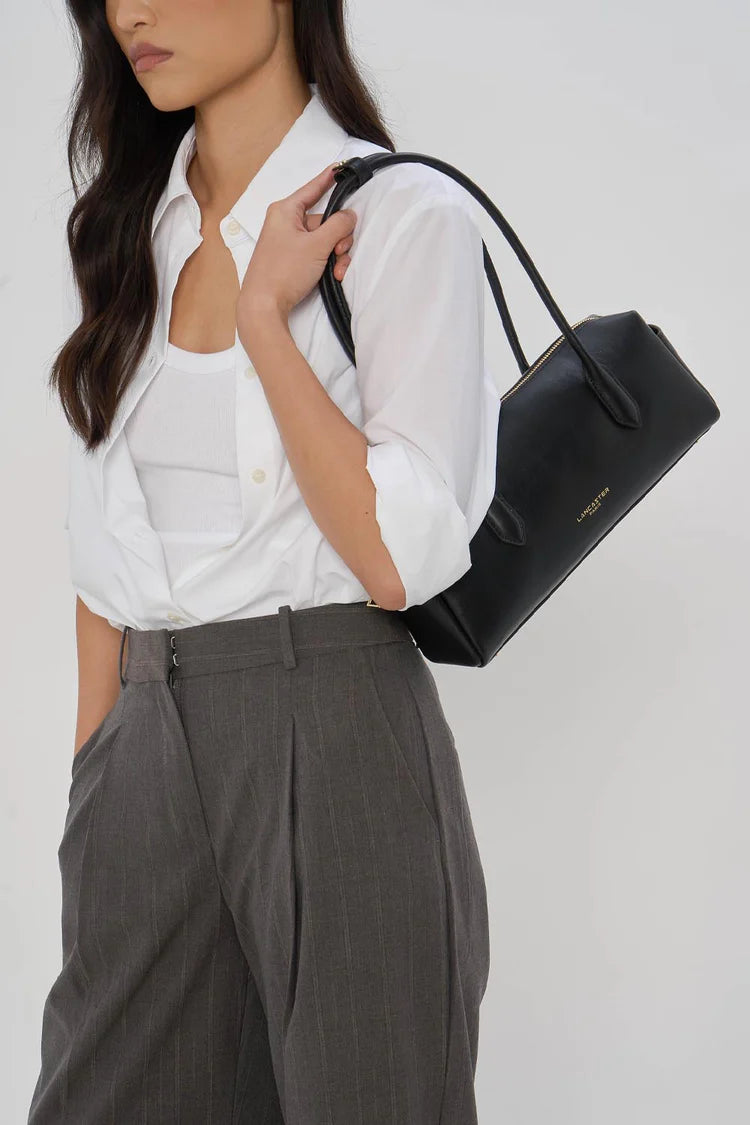 Sac Donna Cube Cuir Lisse Noir – Lancaster Paris