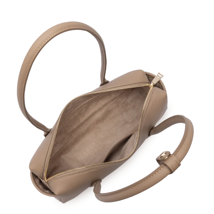Sac Donna Cube – Cuir Lisse Praline – Lancaster Paris